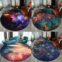 gorgeous starry sky space green blue purple living room bedroom hanging basket chair non slip round mat carpet customization