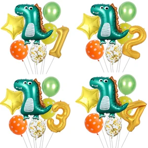 Фольгированные воздушные шары в форме динозавра, 7 шт.лот, 32 дюйма, для украшения детского дня рождения, детвечерние дня рождения, Юрского периода