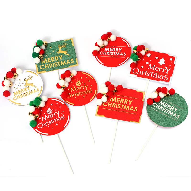 Топпер на Рождественский торт Вставка карты Аксессуары для тортов домашние