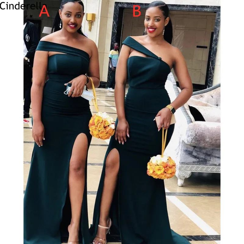 

Платье подружки невесты из Африканской ткани атласные плиссированные платья подружки невесты с открытым плечом и молнией сзади, свадебные ...