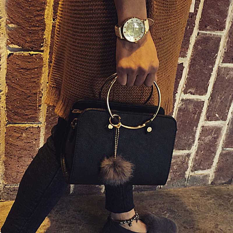 

ANTBOOK New Woman Bags Ring Handbags Women Famous Brands Pu Leather Solid Messenger Bags Ladies Girls Shoulder Crossbody Bags