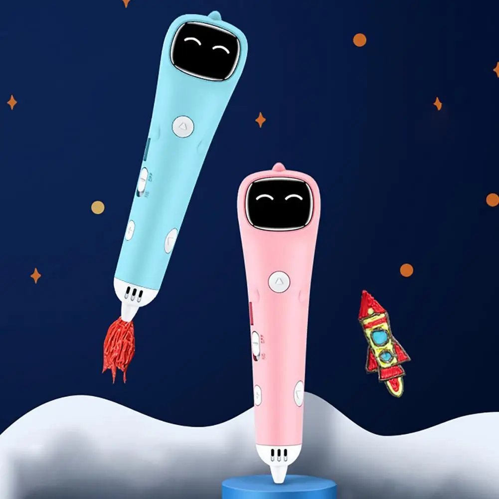 Легкая стильная детская Беспроводная 3d ручка для рисования мультяшная 3D Ручка