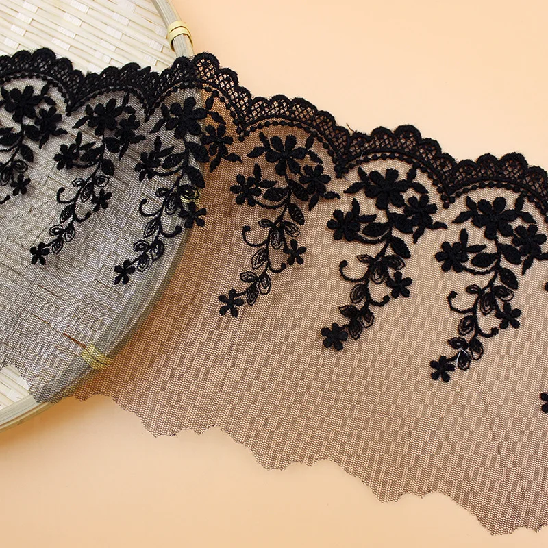 Водорастворимая кружевная вышивка белого и черного цвета мягкие украшения для