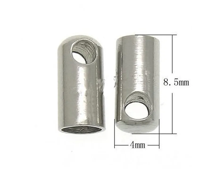 Круглые обжимные застежки из нержавеющей стали для ювелирных изделий шнур 50