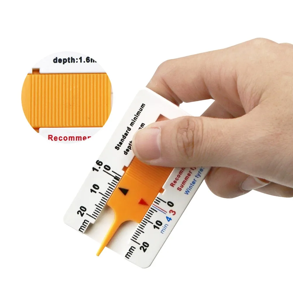 

Plastic Tire Tread Ruler 0-20MM Vernier Depth Caliper Tire Tread Depth Ruler