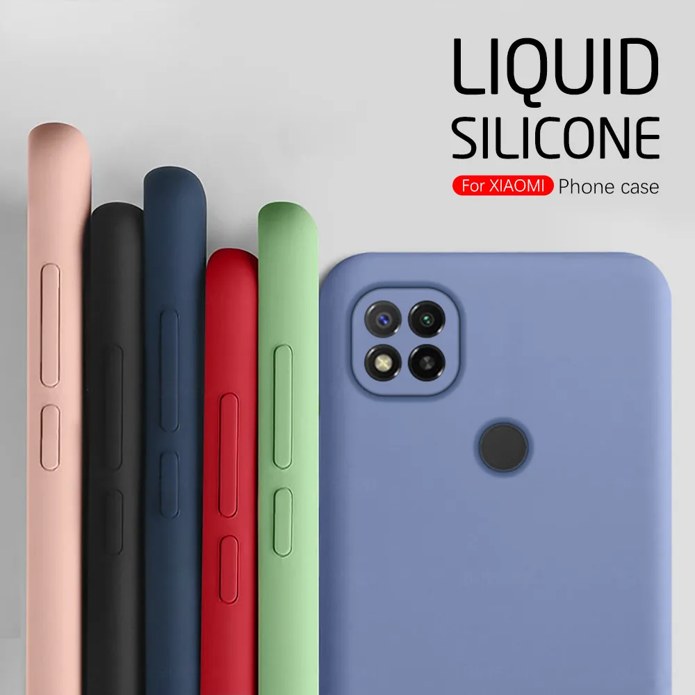 Жидкий силиконовый чехол для телефона Xiaomi Redmi 9C NFC 3D Защита камеры Мягкий на Xiomi Red