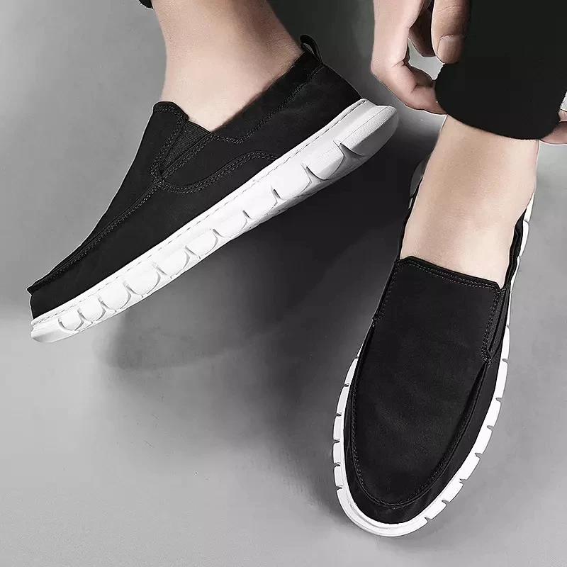 

Men's Canvas Shoes Breathable Men Loafers Male Comfortable Outdoor Casual Shoes Classic Loafers Men Sneakers Large Size 39-48
