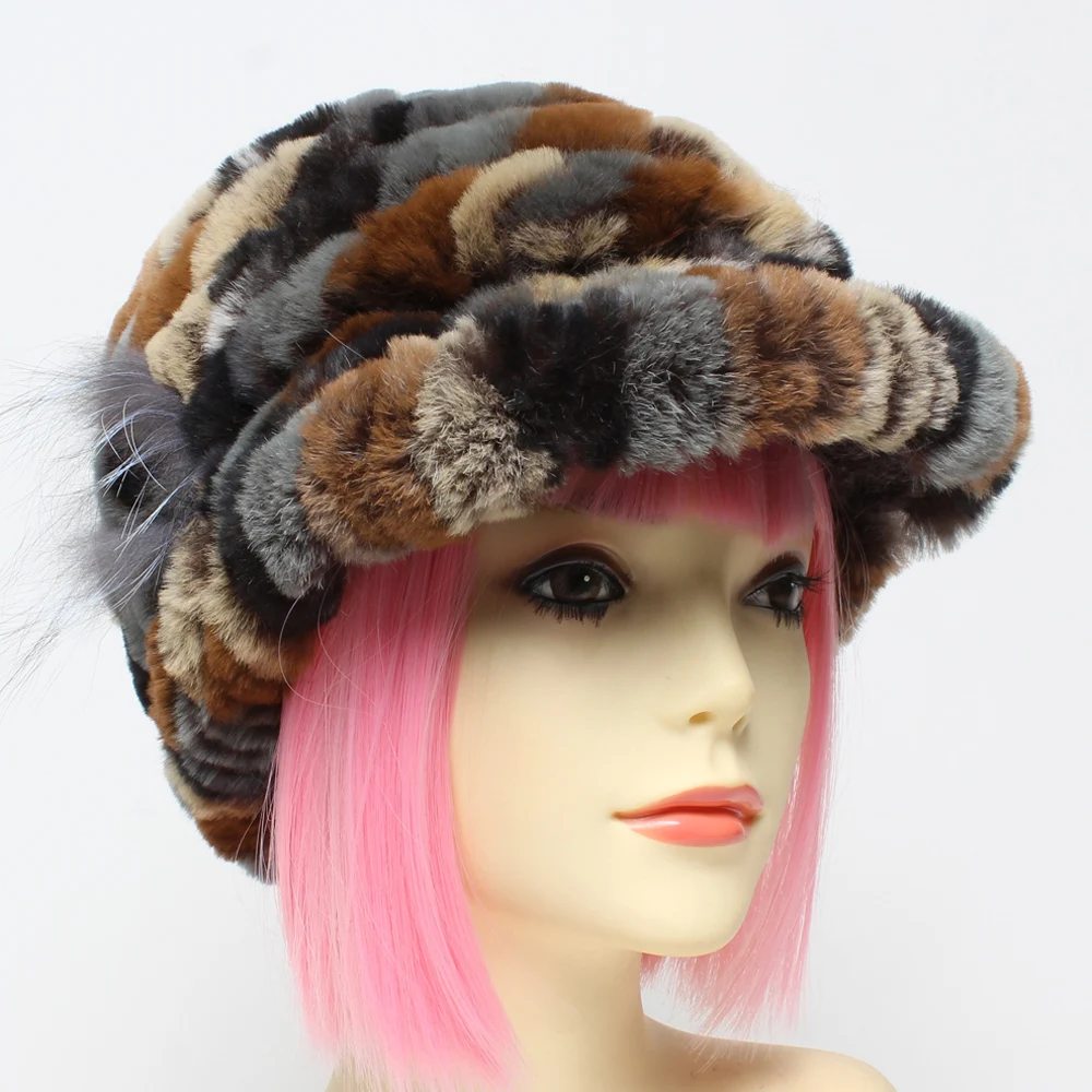 Зимняя женская шуба с натурального шапки из меха кролика рекс теплая Женская 100%