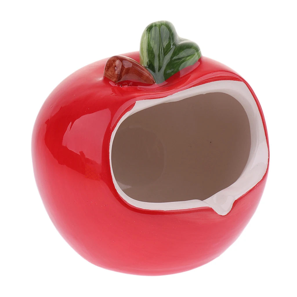 Ceramic Cartoon Apple/Orange Shape Hamster House Summer Cooling Small Animal Pet Nesting Habitat Cage Accessories | Дом и сад