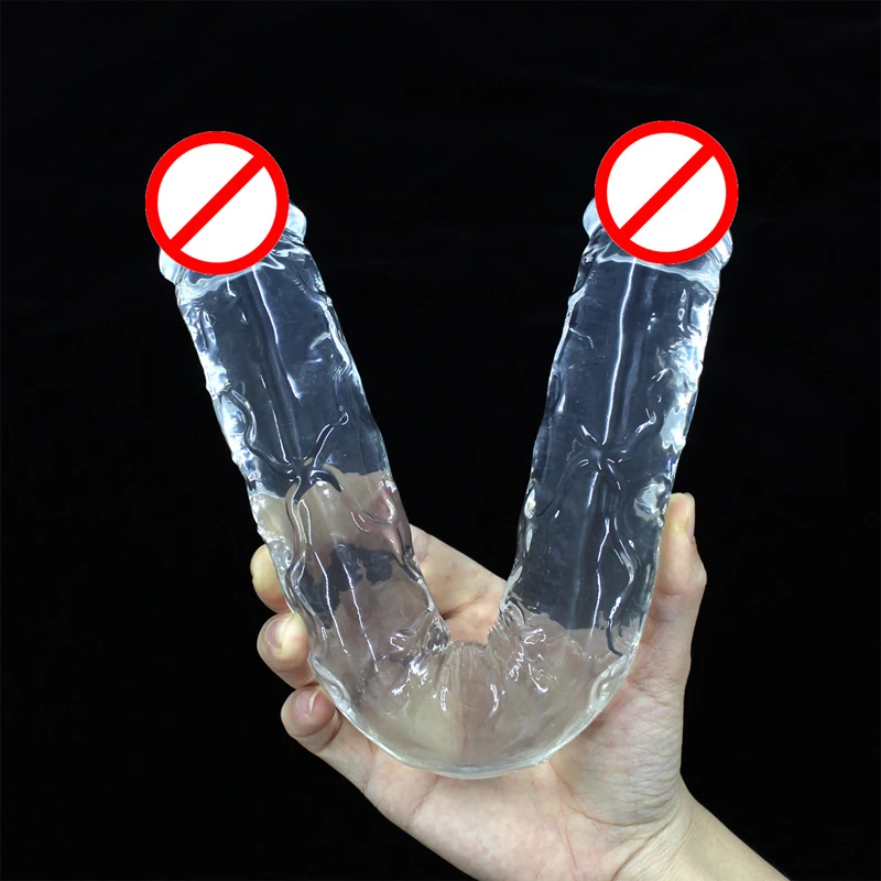 2021New Super Thick Simulation Double-Headed Penis Long Jelly Realistic Dildo Flexible Big Female Masturbation lesbian Toy | Красота и
