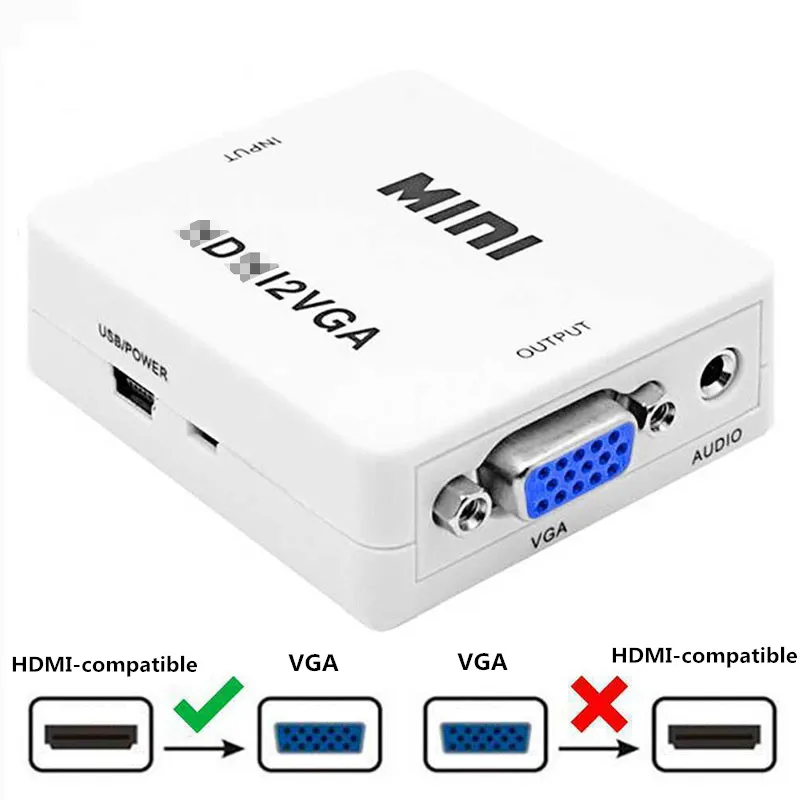 Прохладный DIER мини совместимому с HDMI к VGA адаптер compatible2VGA конвертер цифро аналоговый преобразователь HD 1080p