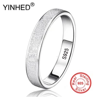 yinhed 100 natural silver rings for men and women 925 sterling silver jewelry unique frosted flakes couple finger rings zr662