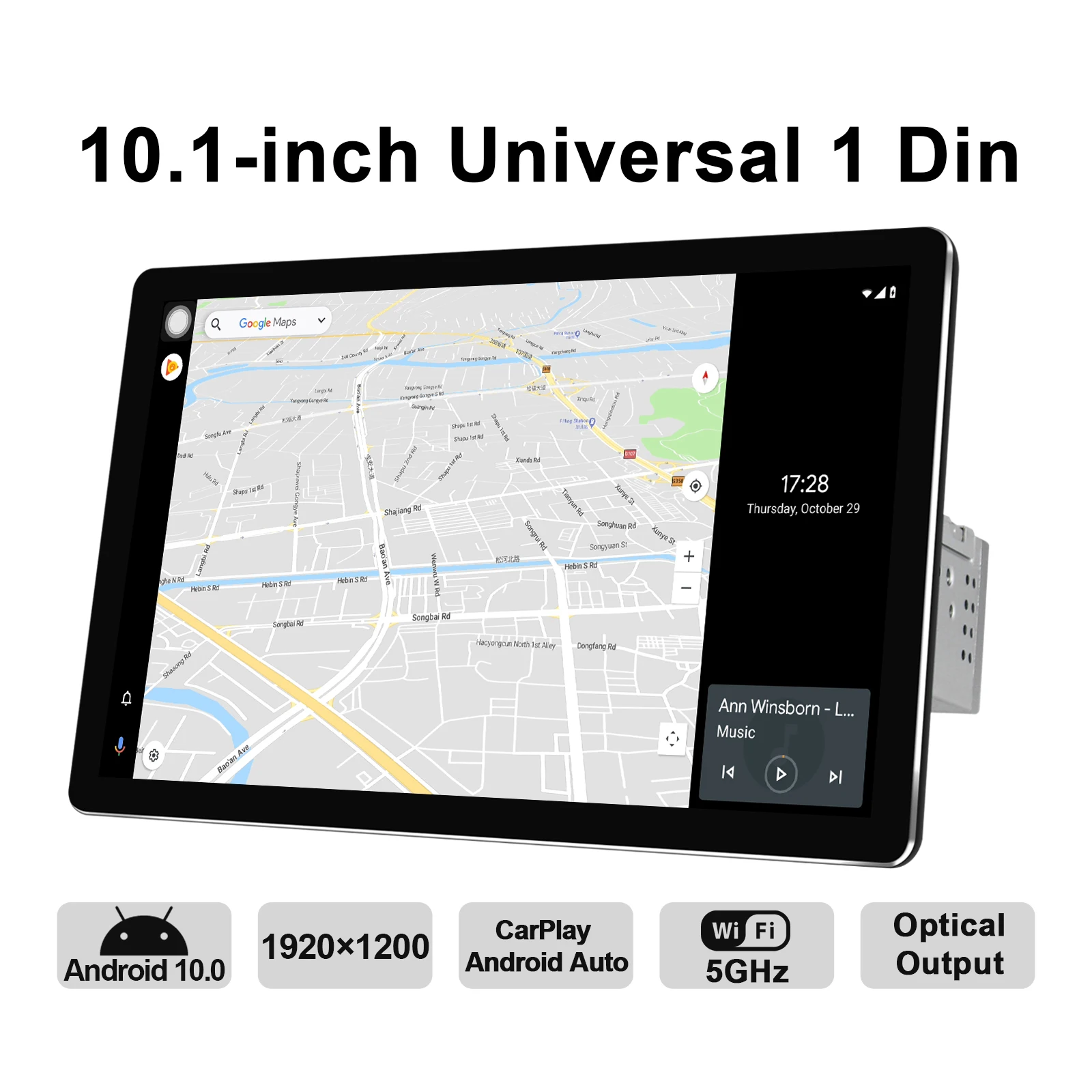 구매 신제품 10.1 인치 오토라디오 1 Din 안드로이드 10 카 라디오 스테레오 멀티미디어 무선 카플레이, 1920x1200 6GB 128GB 헤드 유닛 4G