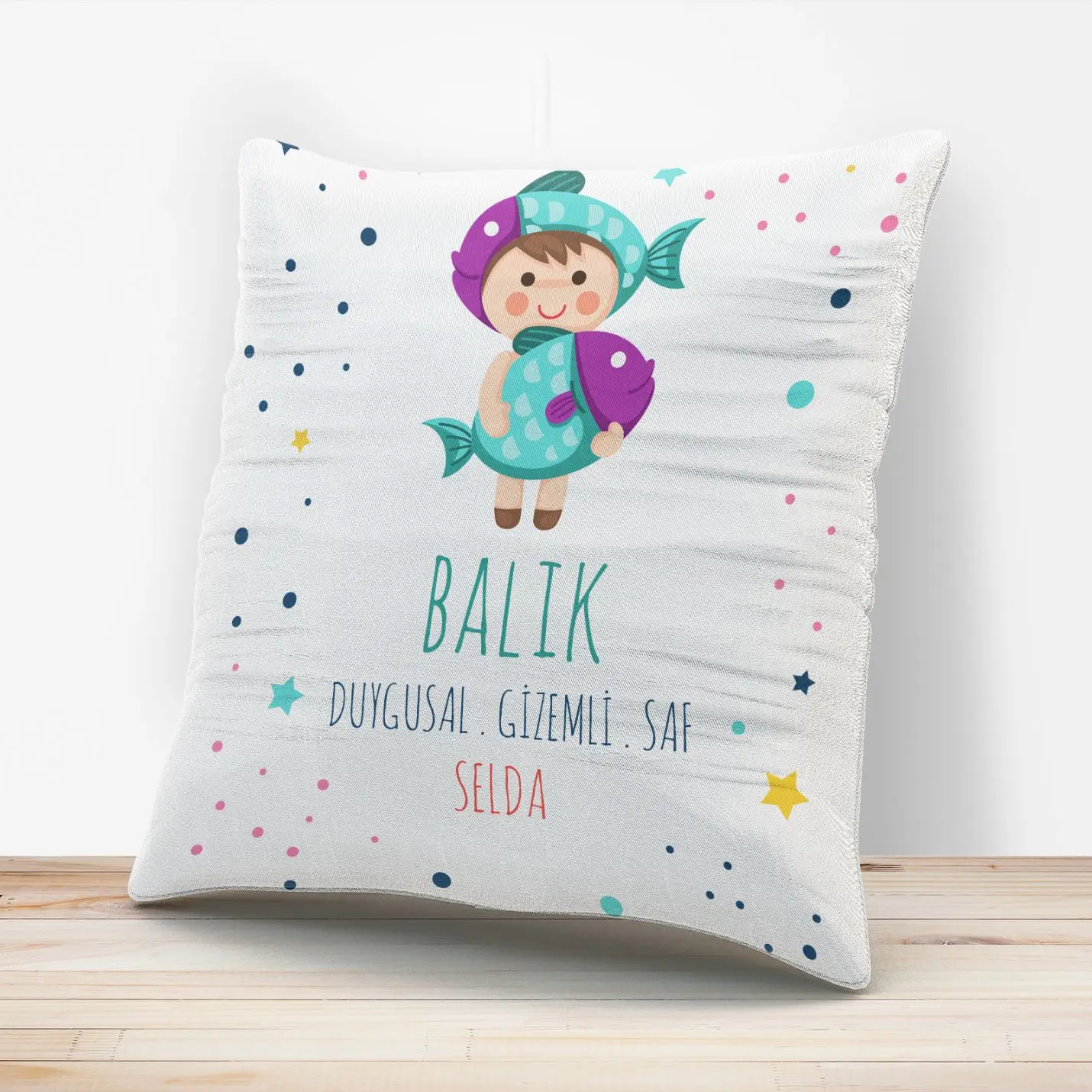 

Personalized Pisces Sign Themed Pillow Case