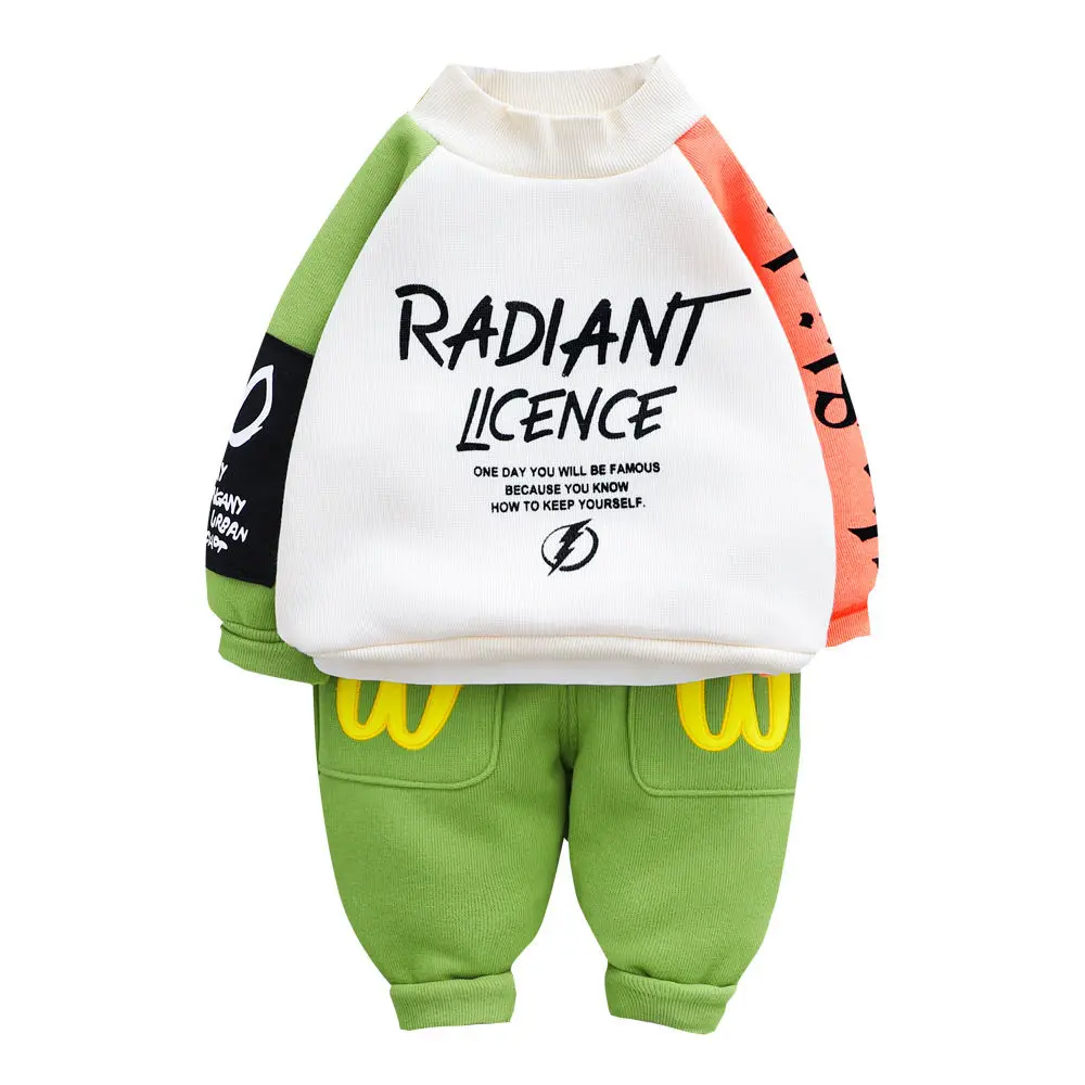 Комплект одежды для мальчиков и девочек из 2 предметов утепленный бархатный