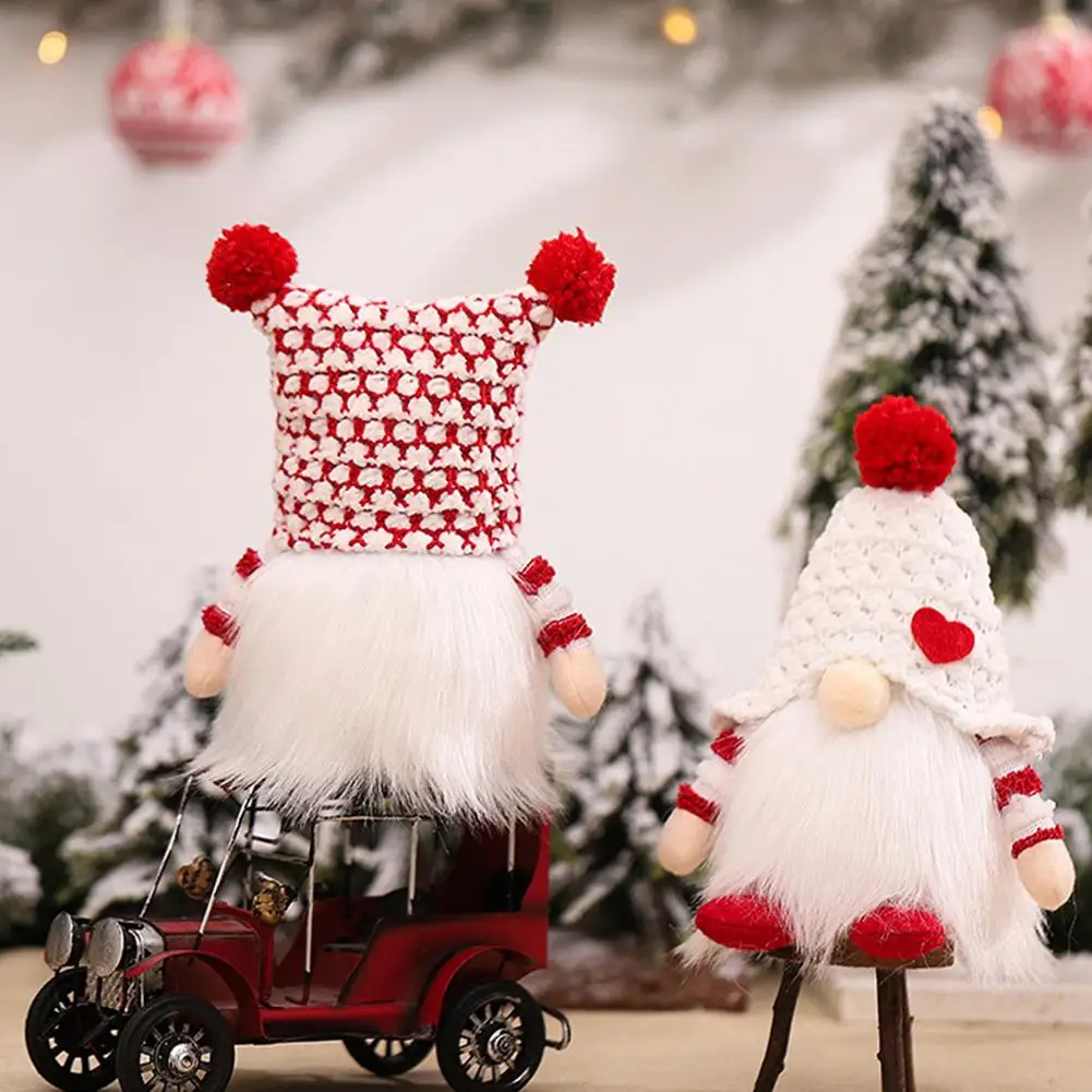 

Light Up Christmas Gnome Decor Lighted Christmas Gnome Ornament Doll Knitted Scandinavian Christmas Ornaments Decorations For