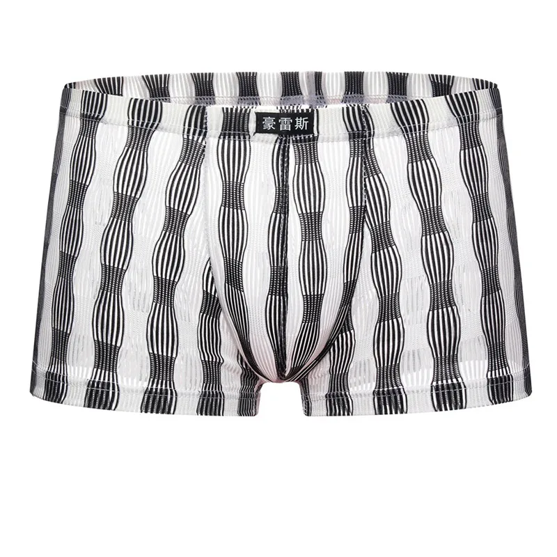 Для мужчин нижнее бельё сексуальные прозрачные трусы боксеры Гей Трусы сетчатые