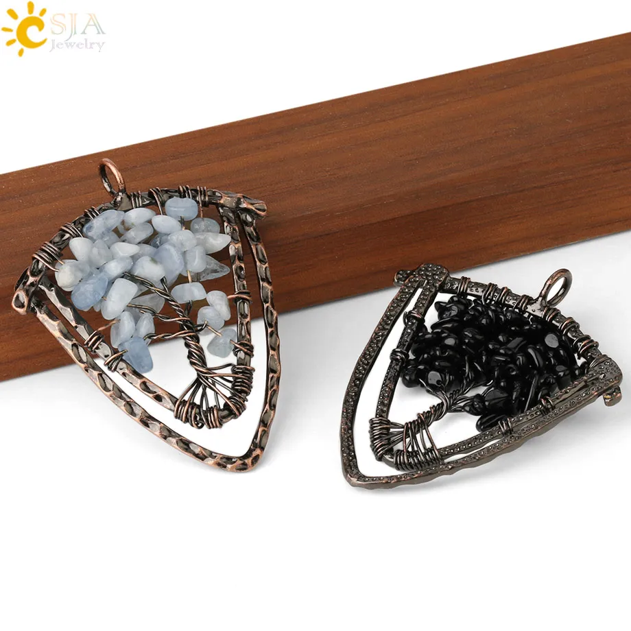 Ожерелье CSJA с подвеской из натурального камня ручной работы для мужчин украшение