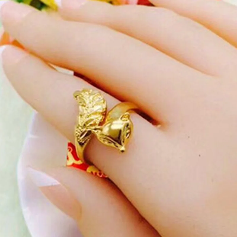 FDLK новый дизайн Роскошное винтажное вьетнамское песочное Золотое кольцо с лисой