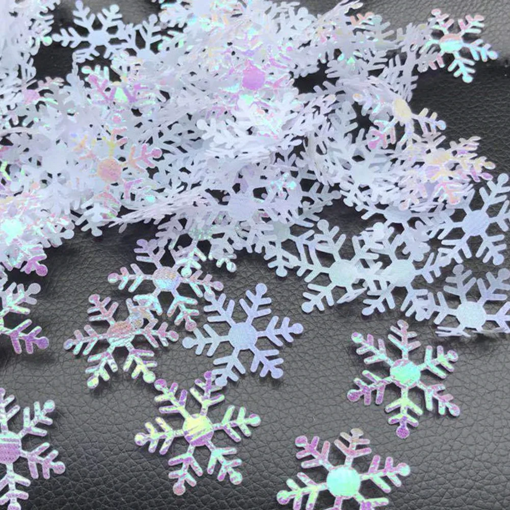 1 сумка конфетти в форме снежинок белая Рождественская елка Декор Xmas вечерние Table