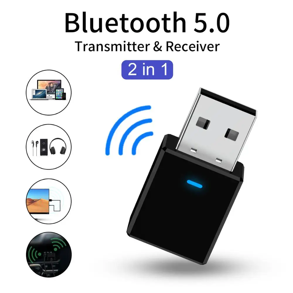 USB Bluetooth 5 0 аудио приемник передатчик стерео музыка ключ AUX 3 мм Jack беспроводной