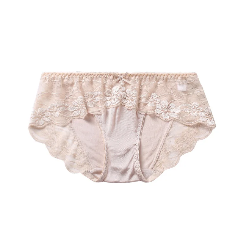 3 шт./партия нижнее белье из чистого шелка сексуальные трусы размера плюс не