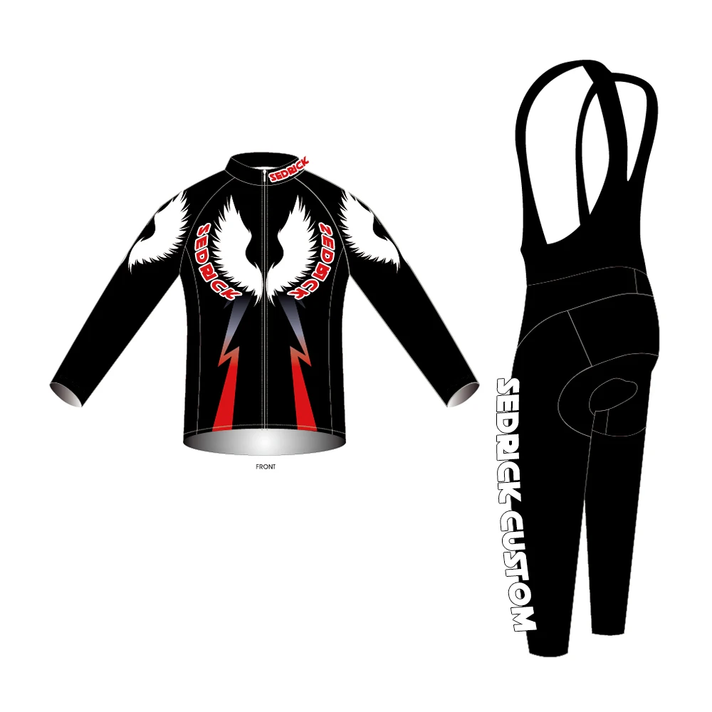 OEM custom Pro team winter cycling jersey long sleeve cycling set warm bicycle clothes riding sportswear retro cycling set