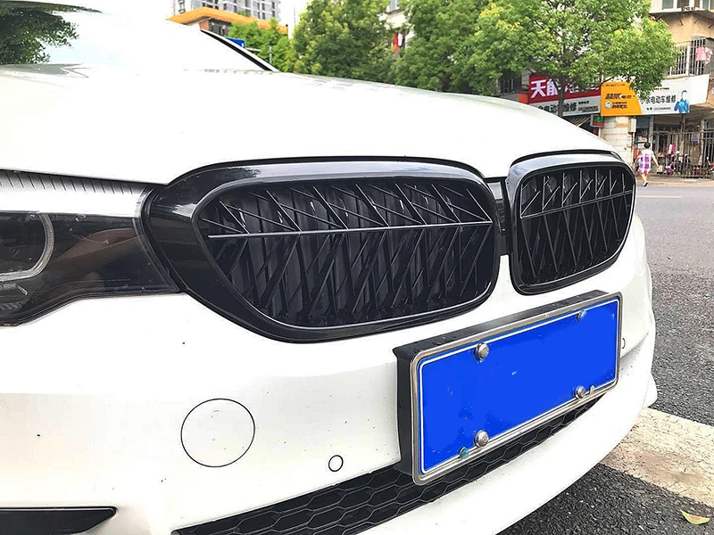 Решетка переднего бампера для BMW 5 серии G30 G31 G38 530i 540i 2017 2018 ABS серебристо черная