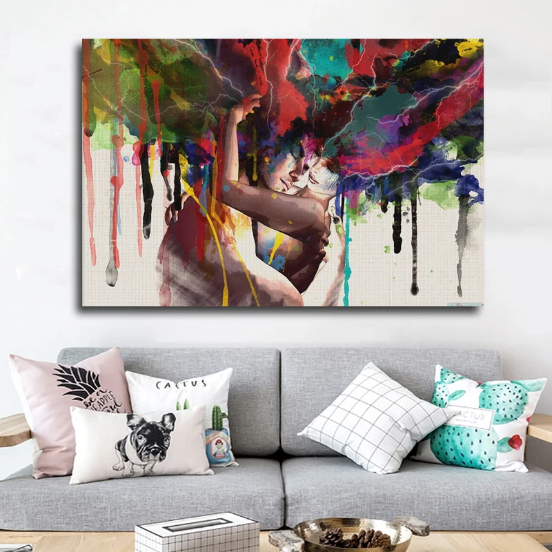 

Posters Prints Lover Hugging Canvas Painting Wall Pictures For Living Room Wall Art Abstract Decoration Paintings