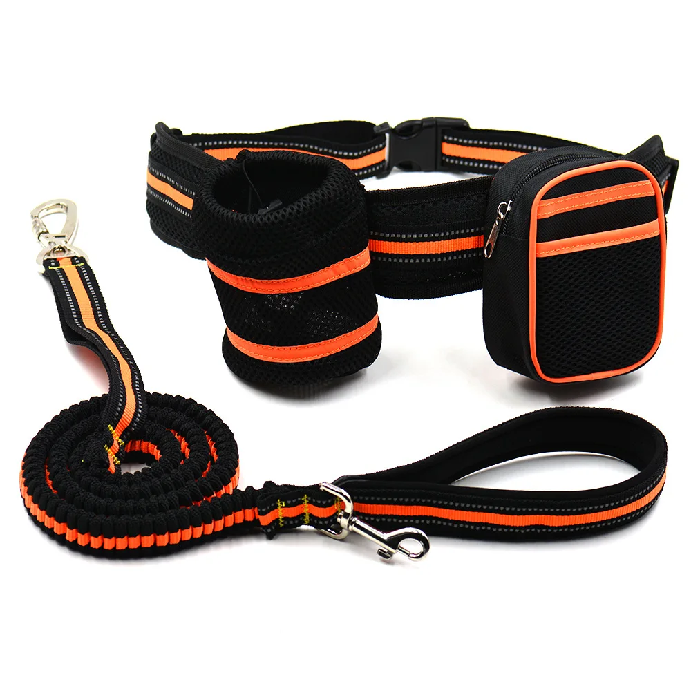 Pet Dog Cat Running Jogging Padded Waist Belt Reflective Strip Elastic Leash Perfect Walking Training Set Hands Free 5 | Дом и сад