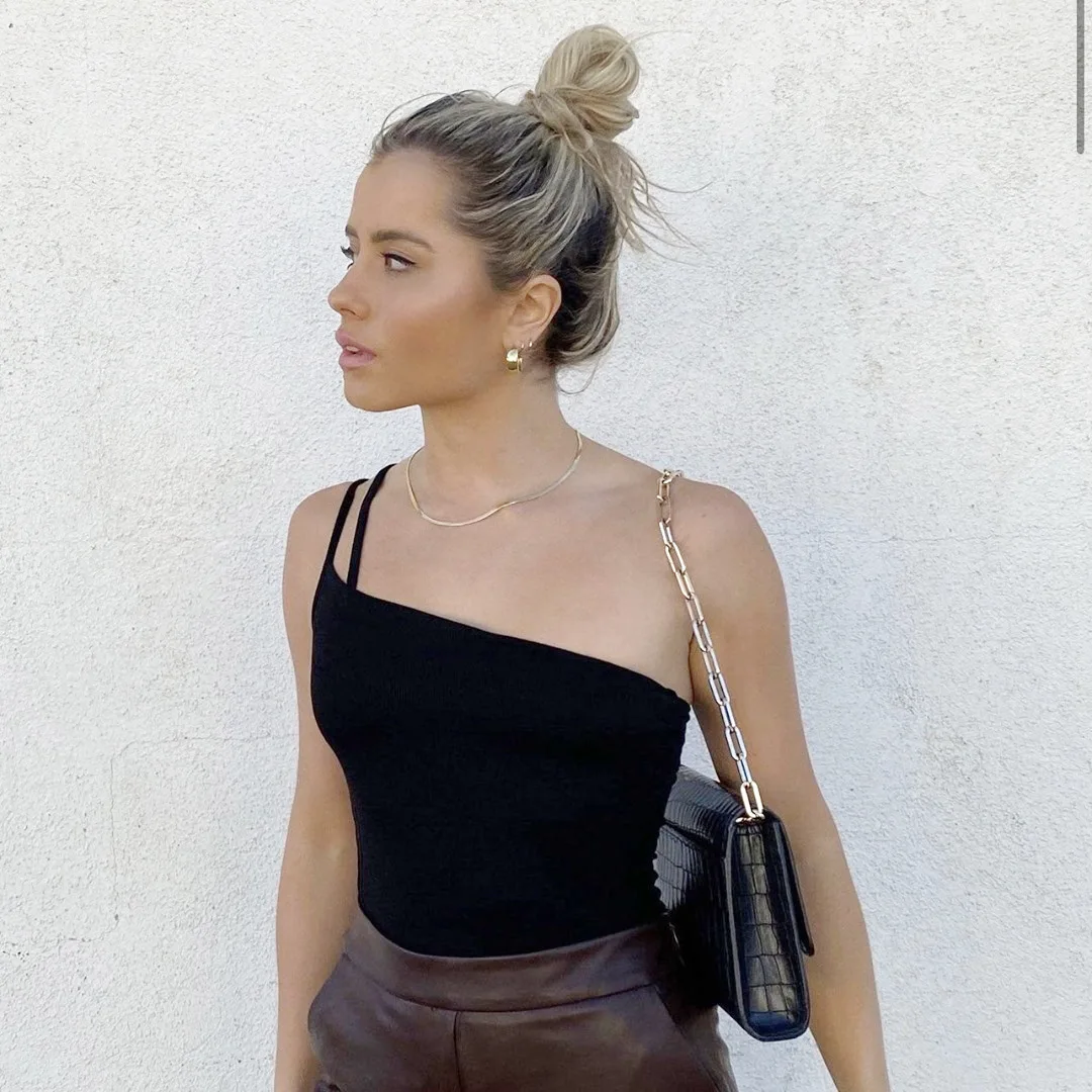 

Женская Трикотажная майка с открытой спиной, асимметричная двойная кофта с вырезами, весна-лето 2021