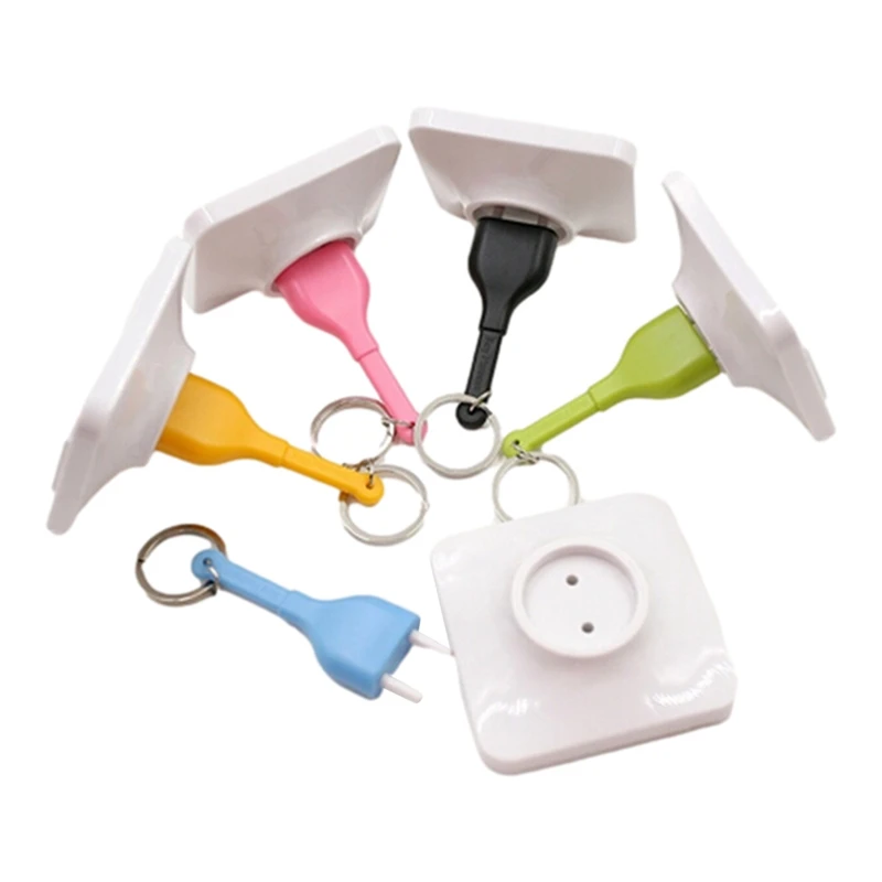 

1Pcs Cute Home Wall Decroation Design Unplug Keyring EU Plug Socket Keychain Key Ring Holder Random Color Drop Shipping
