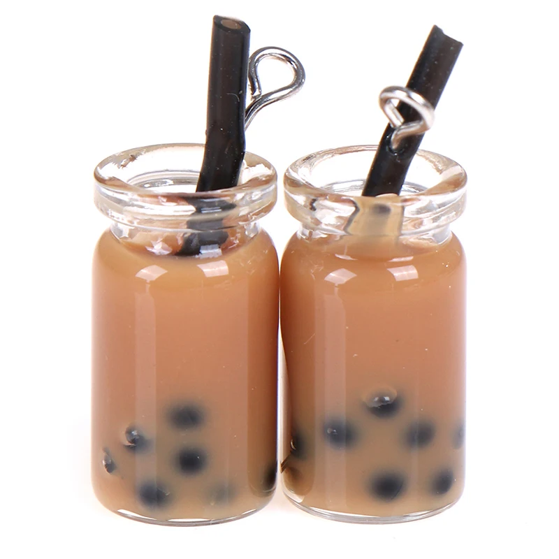 

2pcs Scale 1:12 Mini Decoration Gifts Resin Dollhouse Mini Lemon Milk Tea Water Cup Miniature Dollhouse Accessories Cups Toy