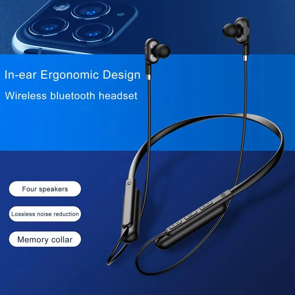 

Bluetooth-гарнитура BT126 в стиле шеи, беспроводная Спортивная гарнитура с разъемом для TF-карты, подвесная Bluetooth-гарнитура 5,0