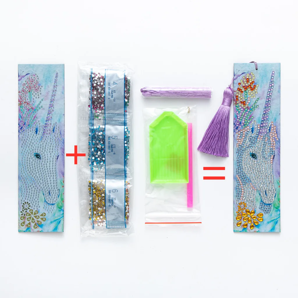 5D алмазная живопись радуга лошадь собака закладки кисточки крафтовое украшение