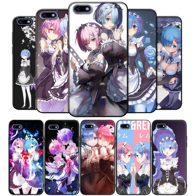 

Anime ReZERO Ram Rem Phone Case for Huawei p30 p40 p20 lite pro mate 9 10 20 30 40 20X coque Fundas
