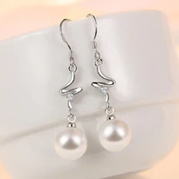 fashion pearl earrings 925 silver jewelry with zircon gemstone drop earrings accessories for women wedding party gifts wholesale