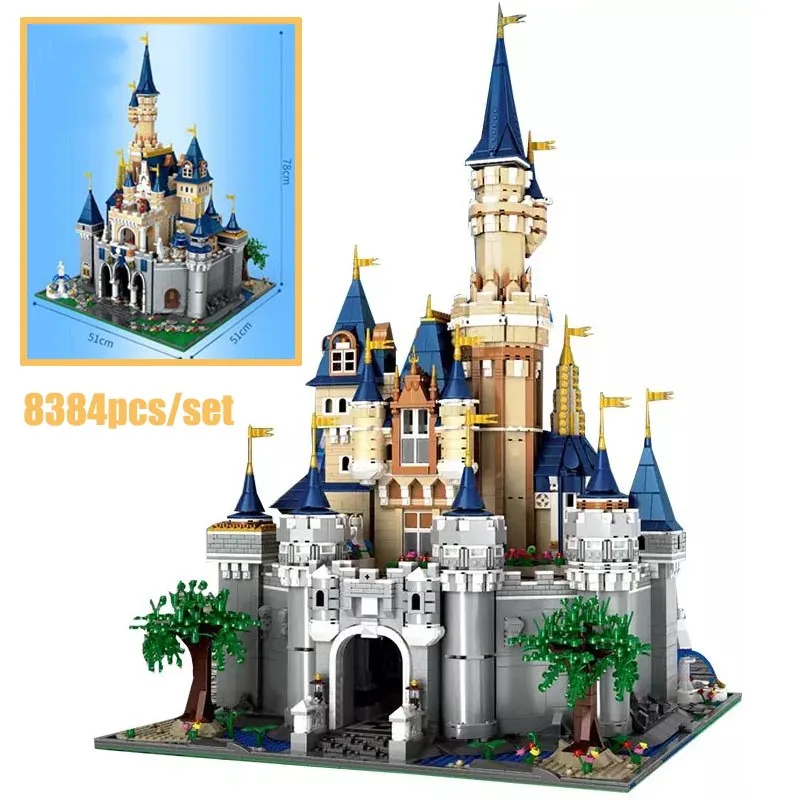 

New 8384PCS Cinderella Princess Girl Castle House Streetview City Fit Model Building Block Brick Toy Christmas Birthday Kid Gift