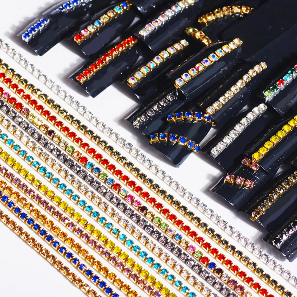 1 шт. цепочки для ногтей SS6 2 мм стразы из сплава в форме когтя 3D аксессуары дизайна