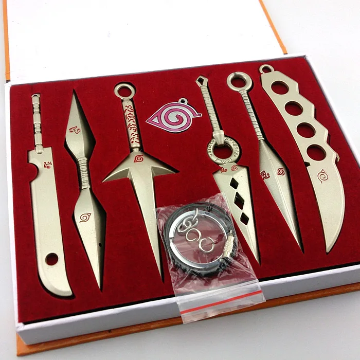 7 шт./компл. Аниме Наруто Косплей сплав игрушка мечи Военный нож Hatake Kakashi Deidara Kunai