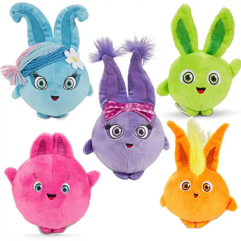 Conejo de peluche de dibujos animados para ni&ntilde;os y ni&ntilde;as, conejo suave para dormir, regalo de cumplea&ntilde;os, 5 uds.-0
