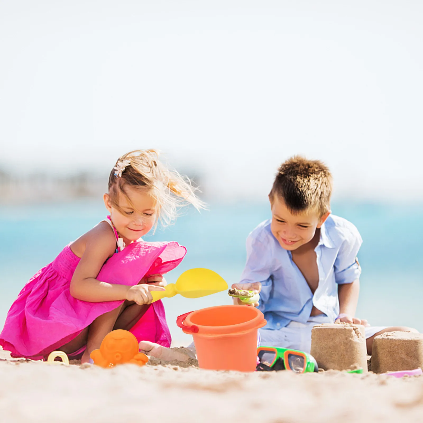 

Summer 5 Piece Beach Toy Sand Set Sand Play Sandpit Toy Summer Outdoor Toy Castle Bucket Spade Shovel Rake Colourful Water Tool
