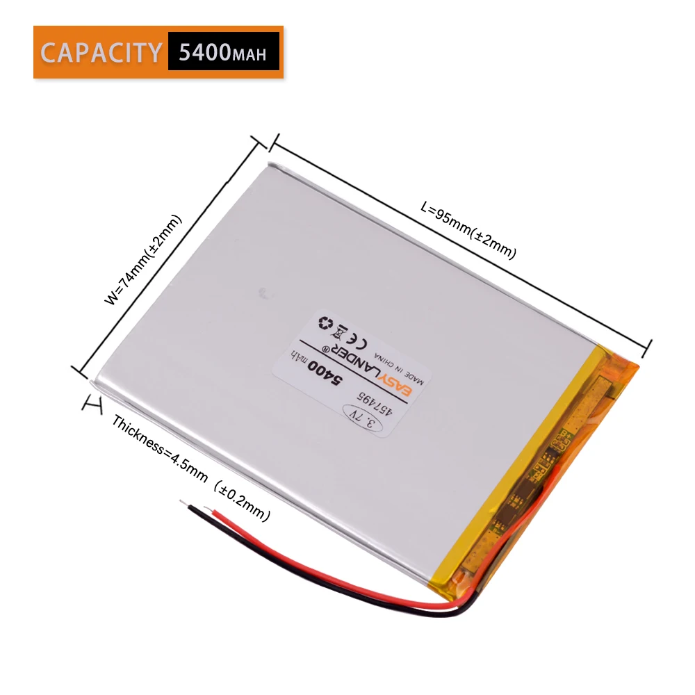 10pcs Tablet pc 3.7V 5400mAH (polymer lithium ion battery) Li-ion battery for tablet 7 inch 8 9inch 457495 Free Shipping | Электроника