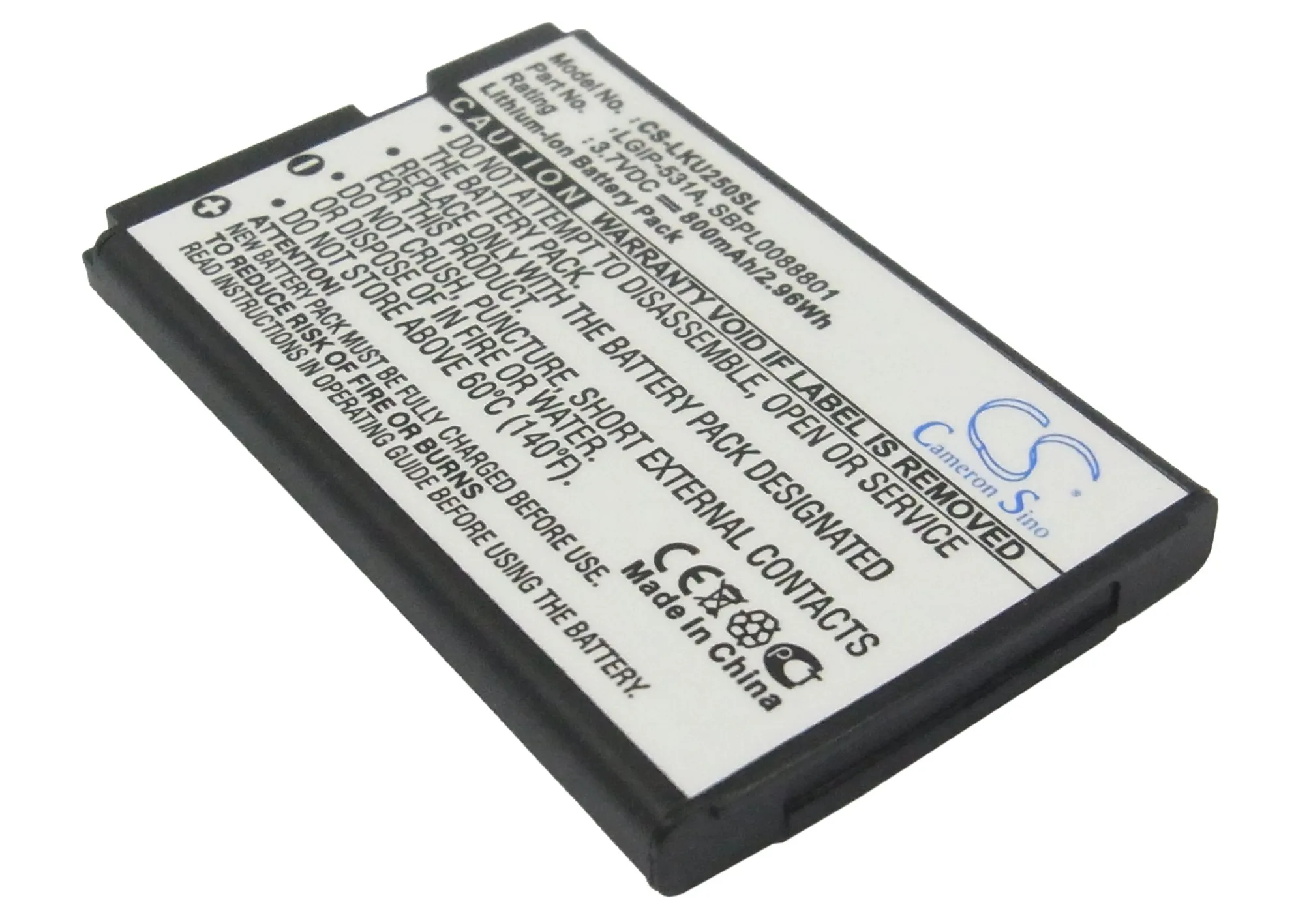 

CameronSino for LG 236C 237C 440G 500G A100 Amigo A170 AN160 B450 B460 B470 T-MOBILE A170 A180 LGIP-531A battery