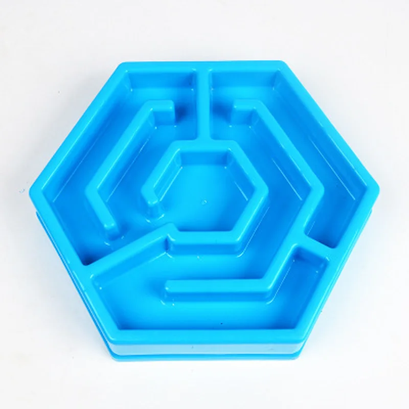 Антискользящая миска для собак медленного питания с удушками шестигранным