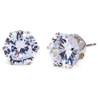 korean fashion clear crystal stud earrings for women men punk shiny cubic zircon cz earring studs piercing kit girl fine jewelry