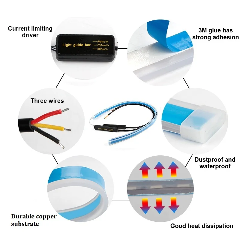 Стайлинга автомобилей спереди светильник полосы 12V Led RGB динамический стримерная