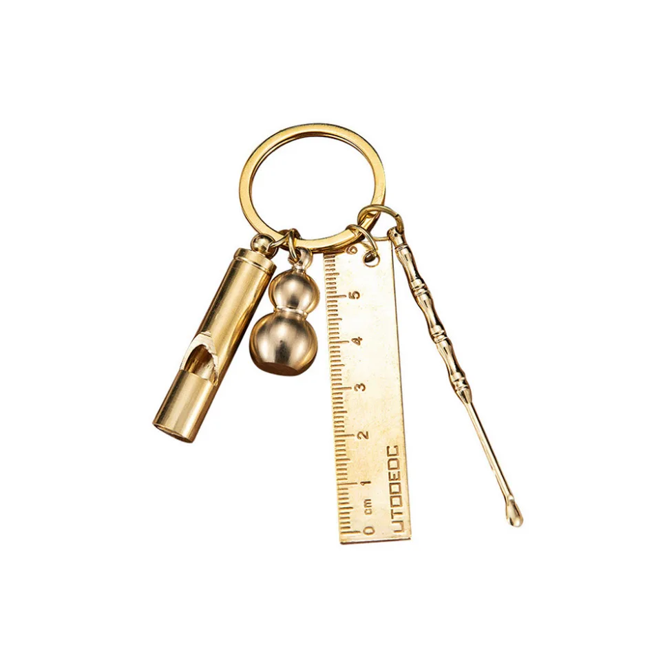 

Brass pendant, creative retro dustpan key chain, copper handmade gifts