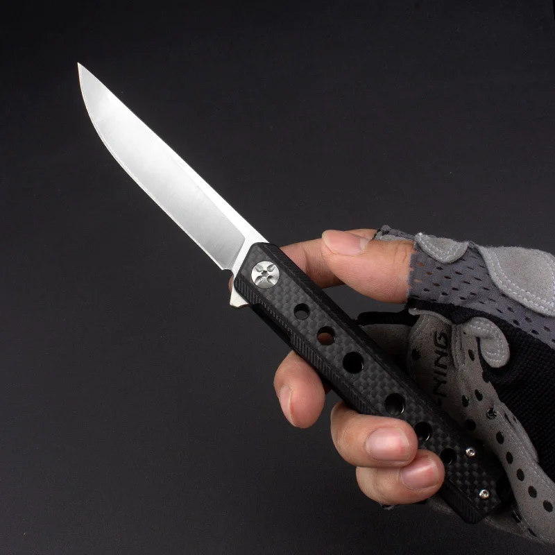 Складной нож Homir D2 с ручкой из углеродного волокна и высокой твердостью