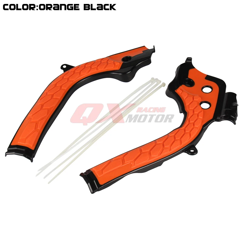 BLACK ORANGE Мотоциклетная X-Grip рамка Защитная крышка для Husqvarna TE FE FC 125 250 300 350 450 MX Мотокросс - Цвет: BLACK ORANGE
